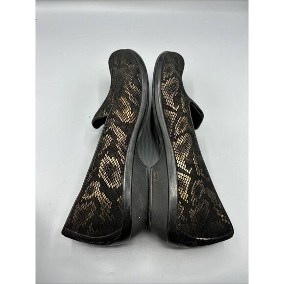 Dansko Olivia Womens Shoes Bronze Black Snake Print Sz 37 Leather Comfort‎ - Picture 7 of 9